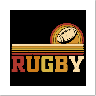 Rugby Sport Vintage For Rugby Player Team Coach Rugby Lover Retro Posters and Art